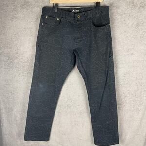 Nike SB Polar Pants Mens 36x30 Black Patterned Skateboarding Straight Leg Cotton